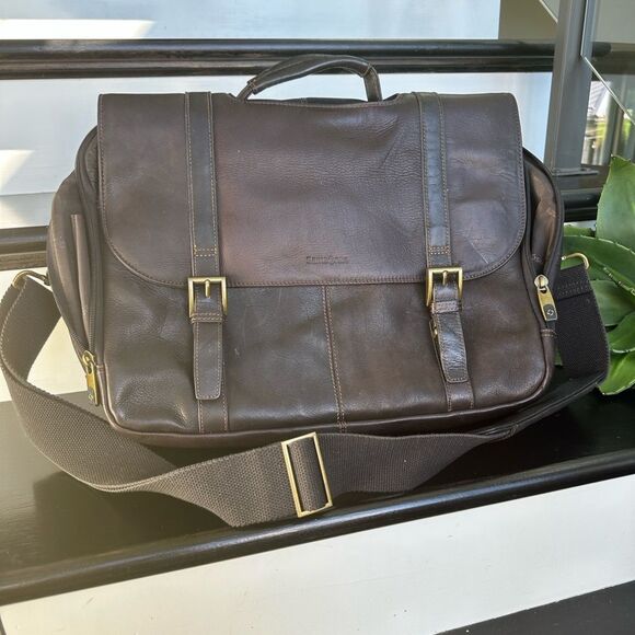 Samsonite genuine leather messenger briefcase business laptop bag luxurious - Picture 1 of 14